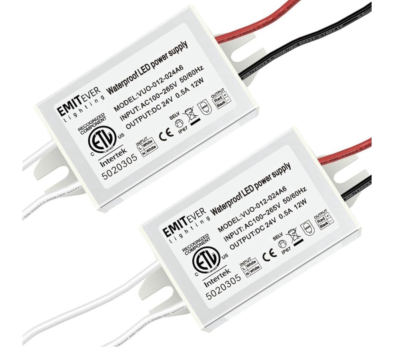 24V LED Power Supply Driver 12W 2Pack,IP67 Low Voltage Transformer 120V AC to 24 gallery