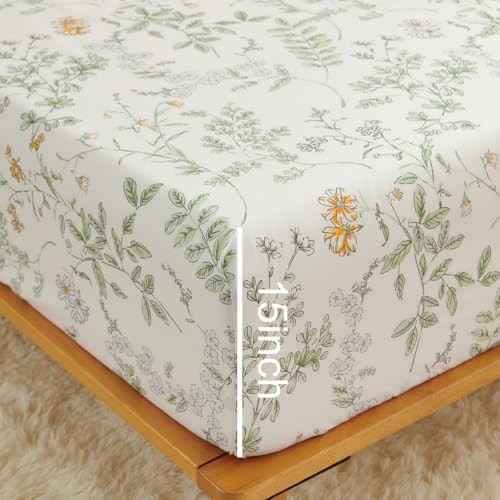 Botanical Bed Sheets Size 4 Piece Sheet Set, Sage Queen Green Botanical Jfs775 gallery