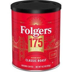 Folgers Classic Medium Roast Ground Coffee 10.3 oz 175th Anniversary Metal Can