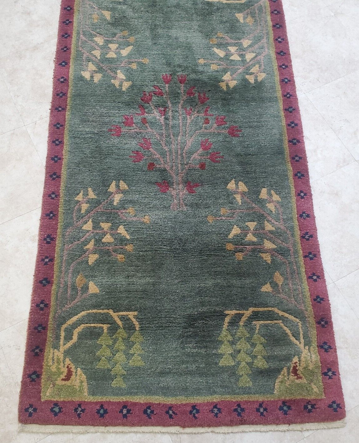 Marc Phillips Hand Knotted Wool Rug Runner Distressed Moroccan Collection mcm gallery