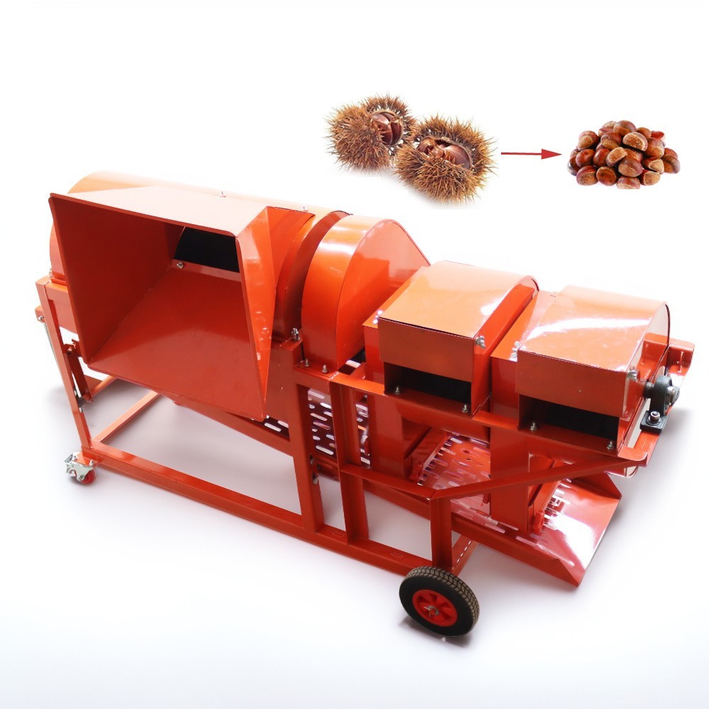 Chestnut Burr Shell Removing Machine with Double Fans 220V 1 Phase 800-1000Kg/h gallery