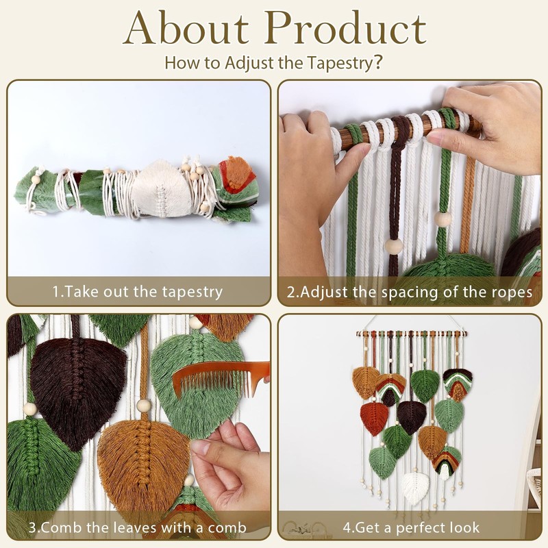 Macrame Wall Hanging Boho Woven Tapestry,Chic Home Decor Modern Bohemian Hand. gallery