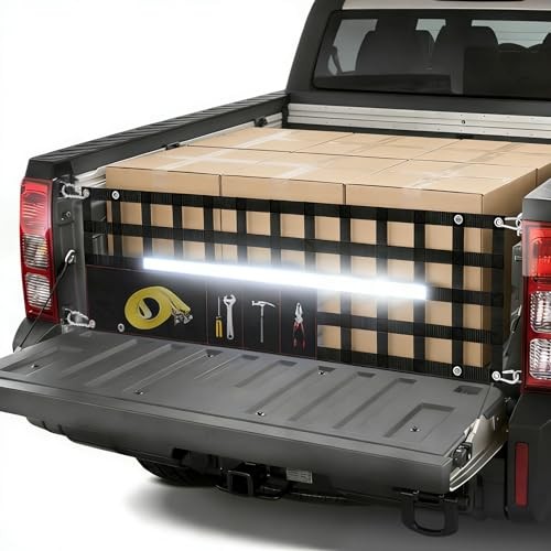 Upgraded 60" W X 18" T Tailgate Net for Pickup Truck Bed Storage with 4 Bags, gallery