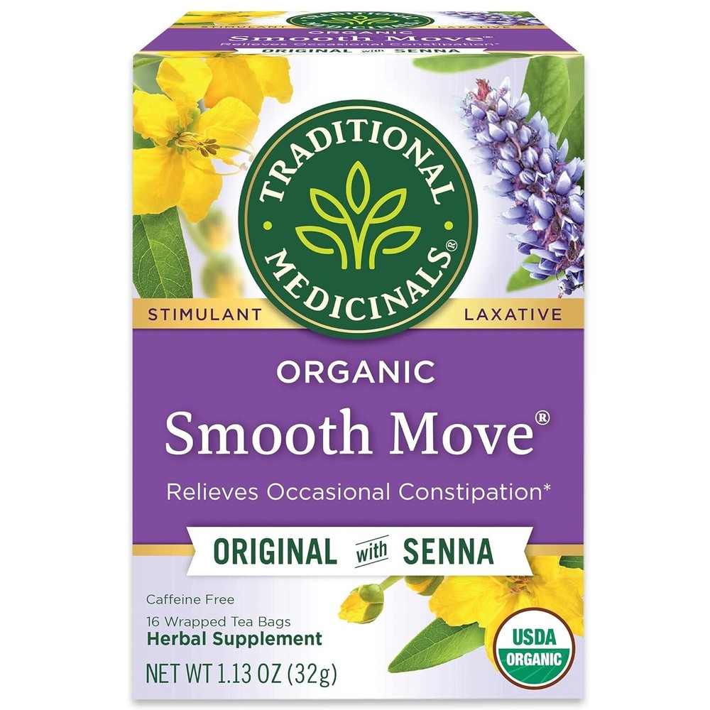 16 Count Traditional Medicinal Laxative Herbal Tea Organic Smooth Move Senna