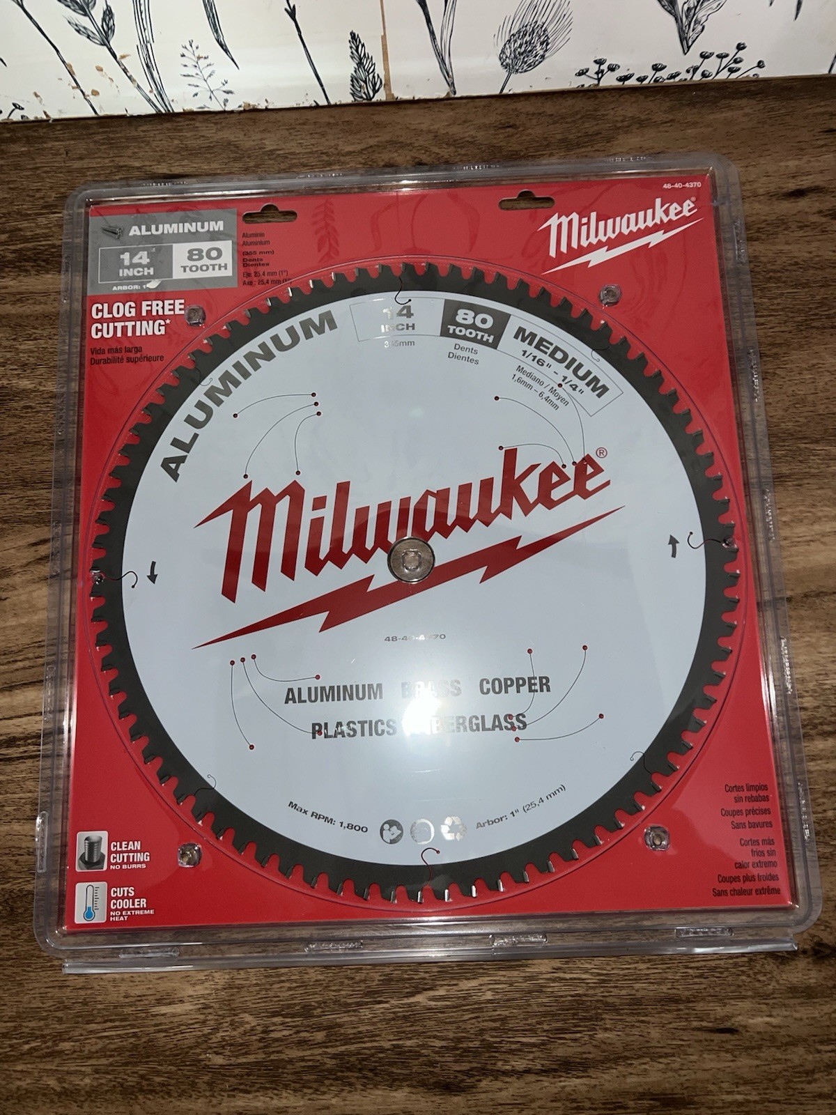 Milwaukee 14in Circular Saw Blade, 80 Tooth, Medium 1/16”-1/4”, 48-40-4370 gallery