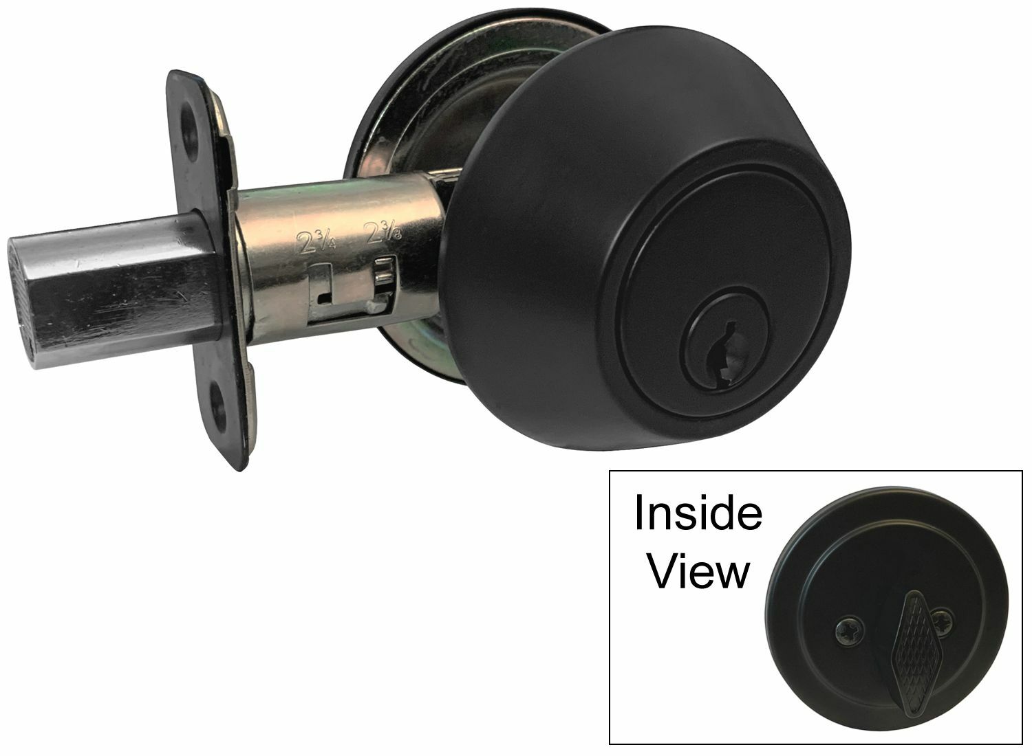 House Guard Matte Black Finish Single Deadbolt Door Lock Locks Kwikset Keyway gallery