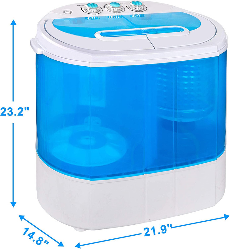 Mini Compact Twin Tub Washing Machine Portable Laundry Spinning Washer 9.9Lbs gallery