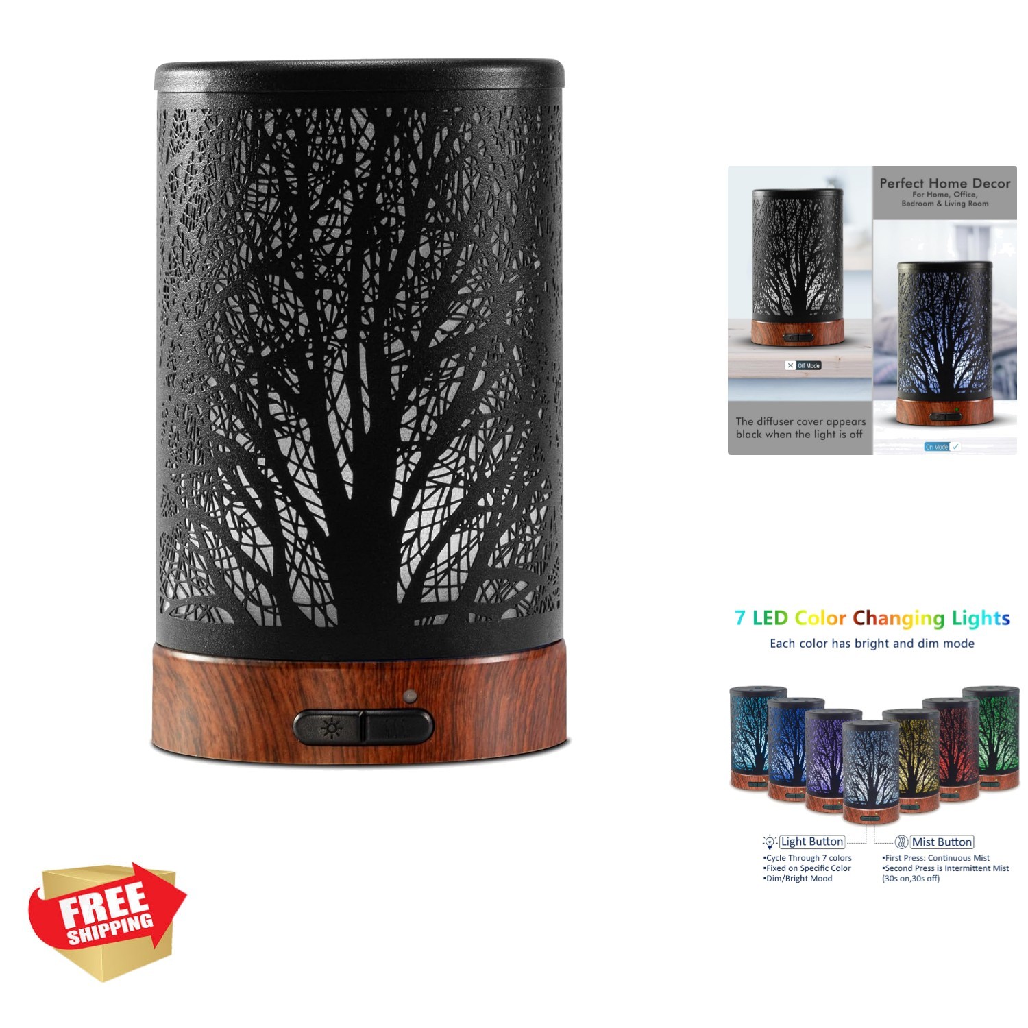 Compact 150ml Essential Oil Diffuser for Home, Office, Spa - Auto Shut-Off gallery