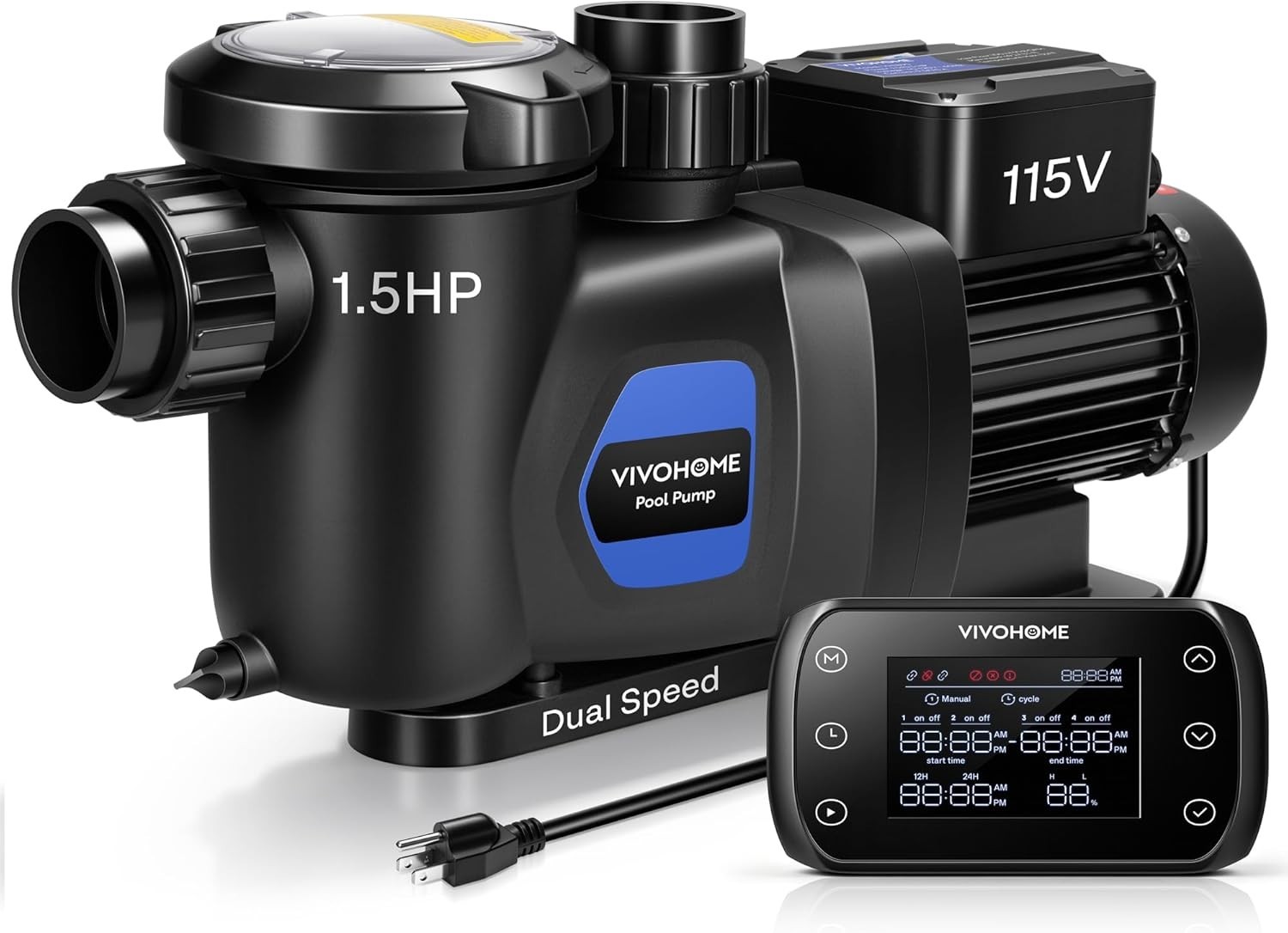 VIVOHOME 1.5HP Pool Pump Dual Speed with Wireless Remote Control 115V | Fast Sel gallery