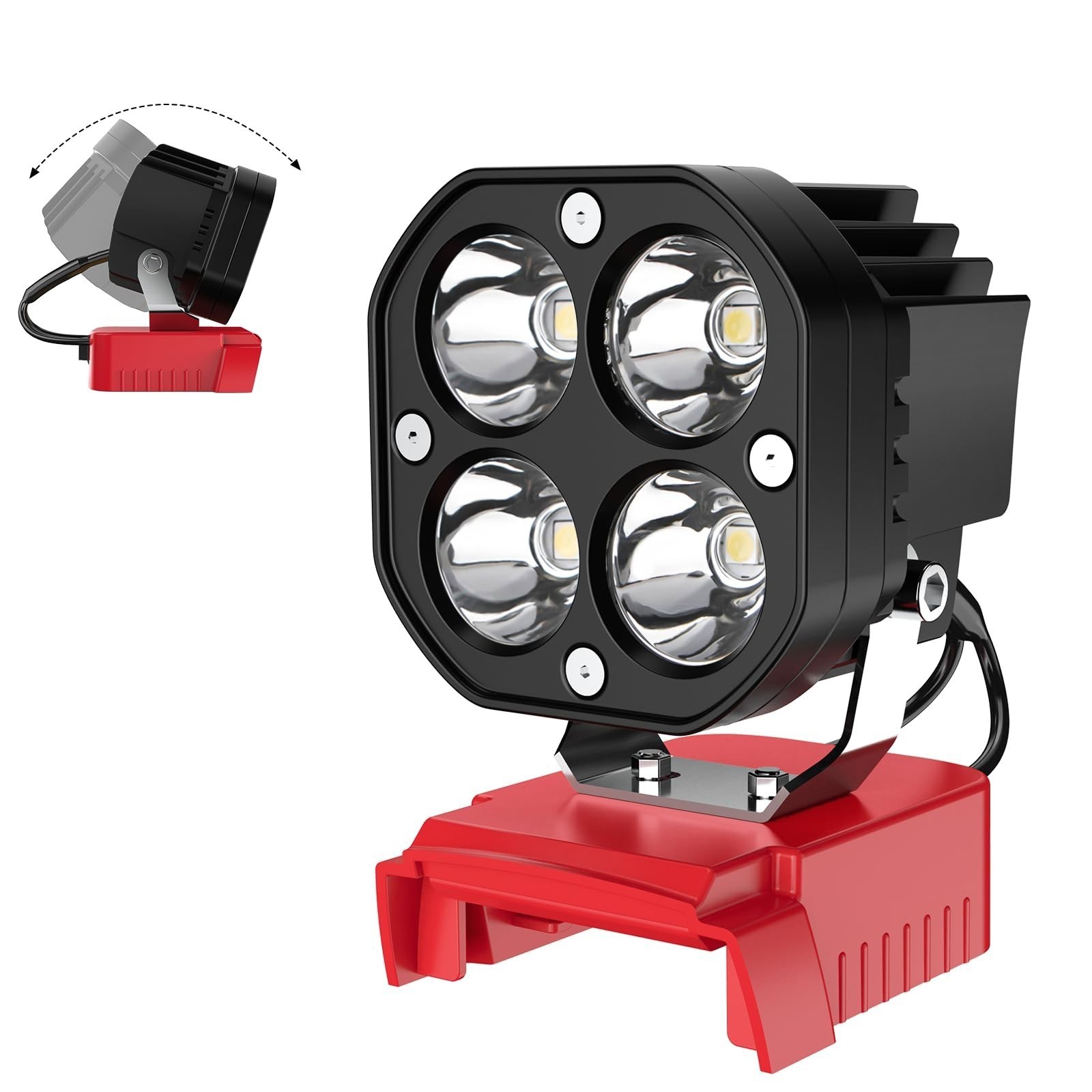40W Rechargeable 6000LM LED Work Light Compatible with Milwaukee 18V Battery gallery