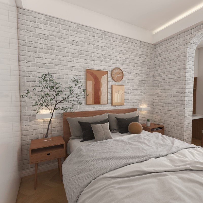 White Gray Brick Wallpaper Self-Adhesive Contact Paper Peel and Stick Backsplash gallery
