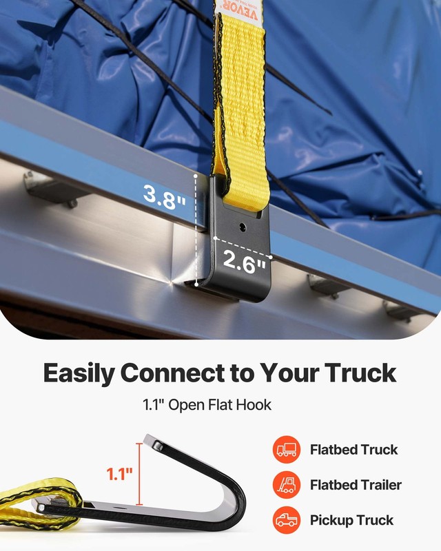 VEVOR 10 Pack Ratchet Tie Down Straps 10000 lbs 2" x 30' Heavy Duty for Cargo gallery