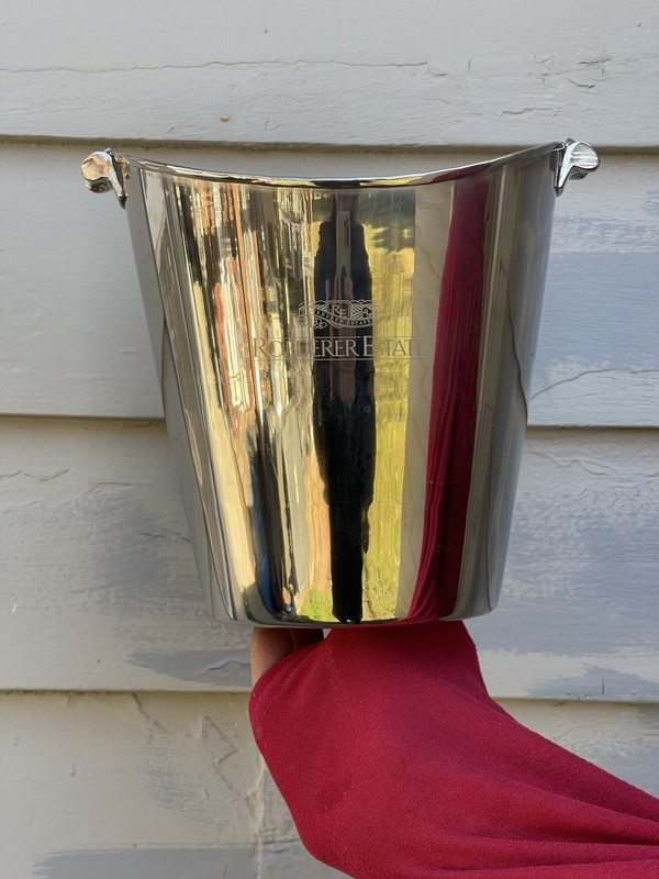 Louis Roederer Champagne Wine Ice Bucket Mirrored Silver/Nickel Plated Brass gallery