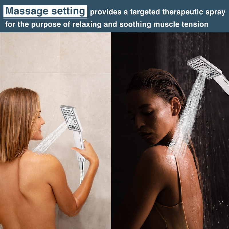 BRIGHT SHOWERS Handheld Shower Head Set with 60'' Shower Hose PSS3490-02 gallery