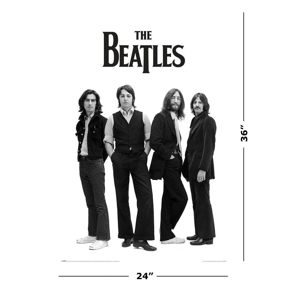 The Beatles - Music Poster (John, Paul, George & Ringo - White Background) gallery