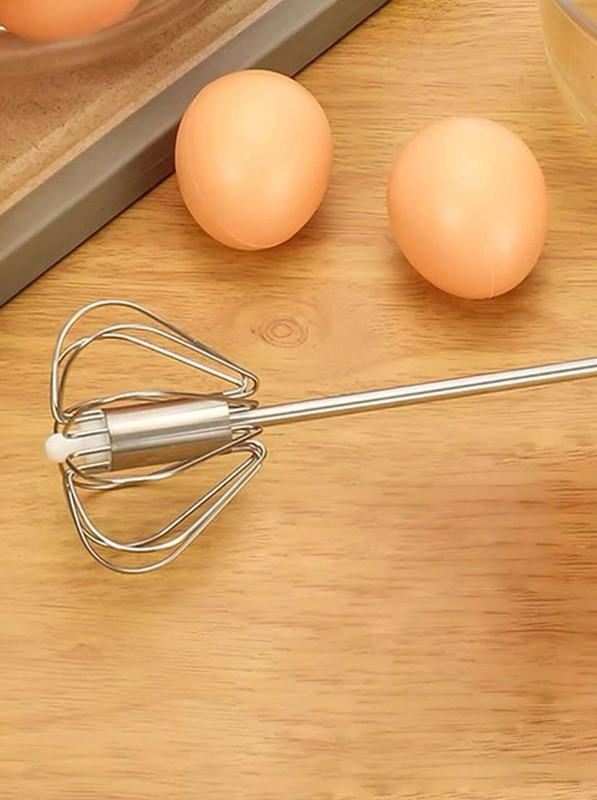 1pc Stainless Steel Semi-Automatic Rotary Egg Beater & Separator, Kitchen Tool gallery