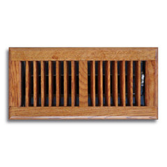 4 in. x 10 in. Oak Floor Diffuser – Hardwood Vent Cover, Durable Wood Air Regist