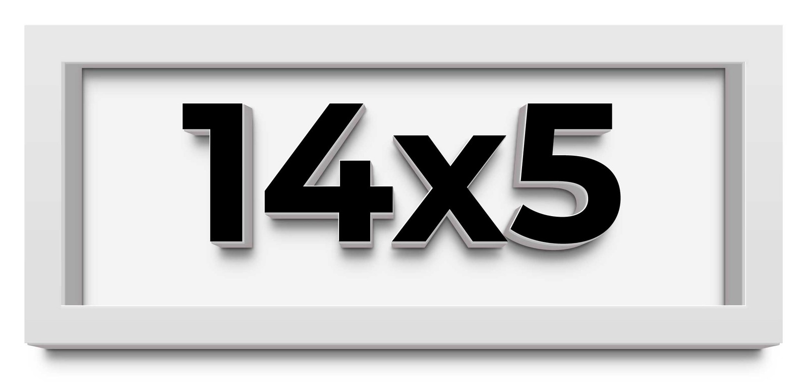 14x5 IN Shadow Box Frame White | 1 Inches Deep Real Wood Contemporary Shadowbox gallery