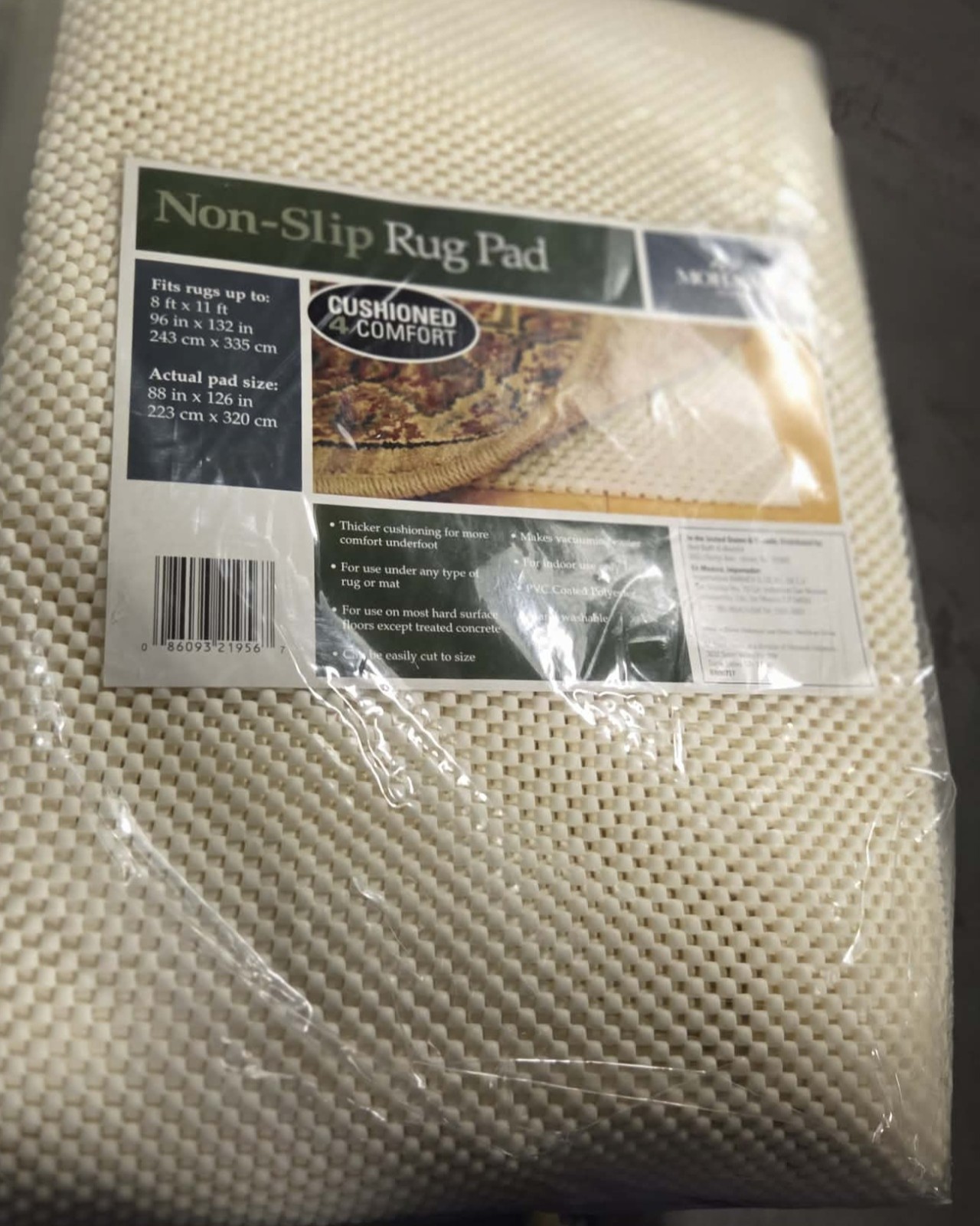 Mohawk Home Non-Slip Rug Pad - fits 8 ft x 11 ft, Actual Size 88 in x 126 in gallery