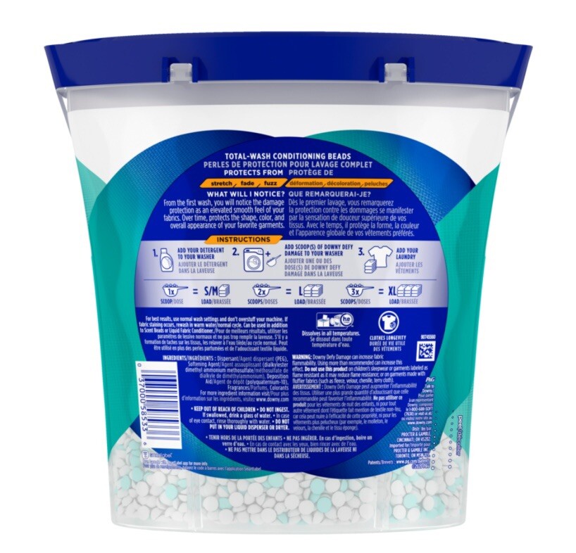 Downy Defy Damage Total-Wash Fabric Conditioning Beads, Fresh Scent, 650g (x1) gallery