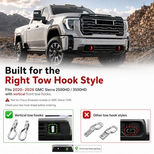 Tow Hook Covers Compatible with 2020 2021 2022 2023 2024 2025 2026 GMC Red gallery