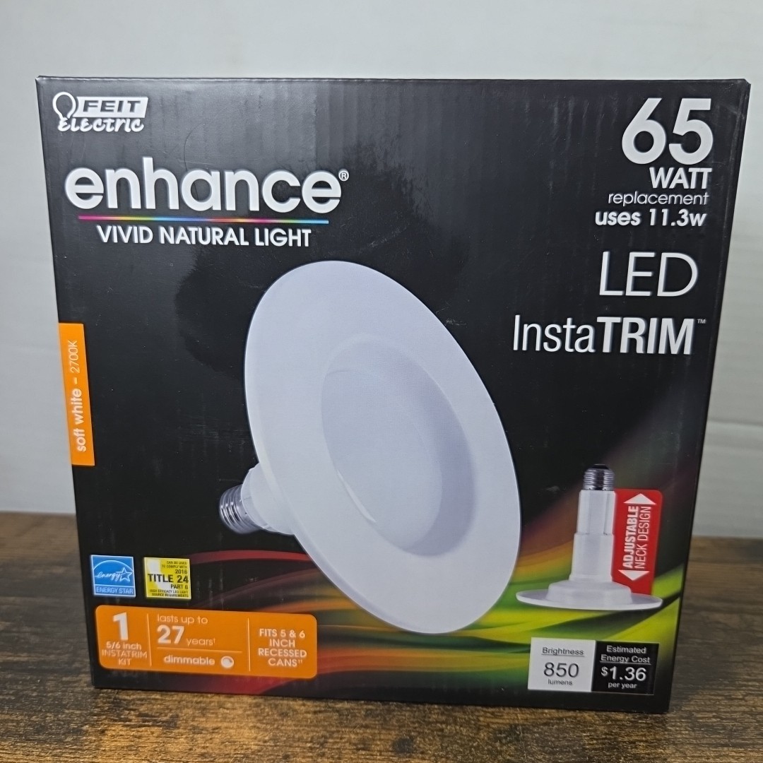 Feit Electric InstaTRIM 5/6in 65W Equivalent LED Recessed Downlight Soft White gallery