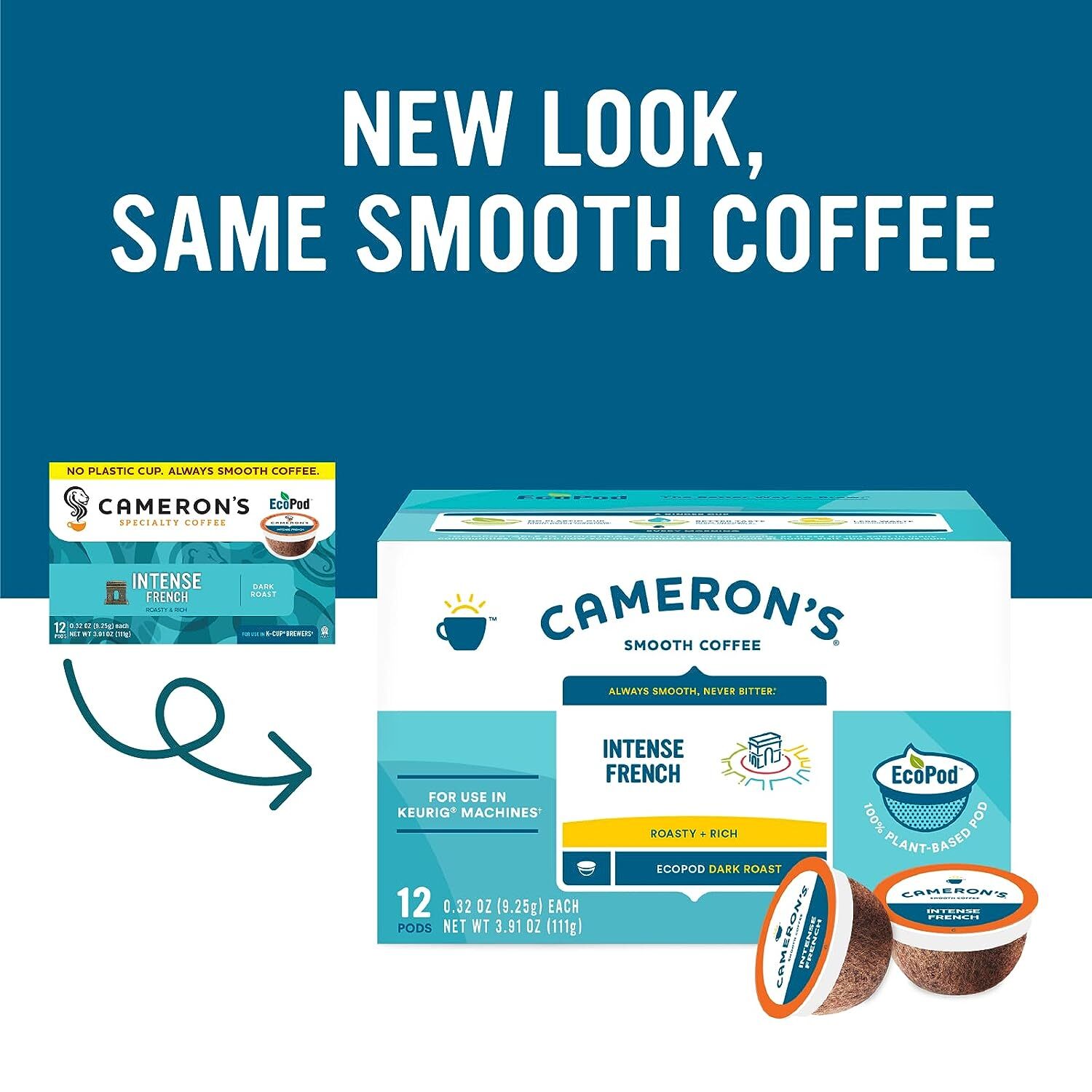 Cameron's Intense French Dark Roast Coffee 18 to 144 Keurig K cups Pick Any Size gallery