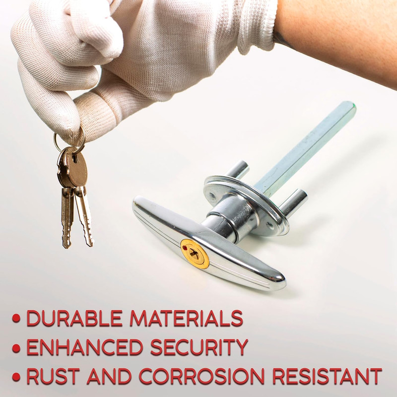 Garage Door Lock Kit, Complete Set with Spring Latch and Keyed Handle, Home Impr gallery
