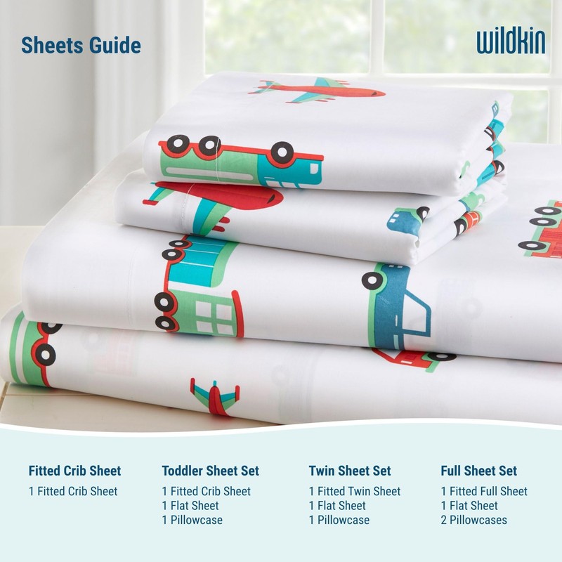 100% Cotton Toddler Sheet Set – Soft & Cozy Bed Sheets - Trains, Planes, and ... gallery