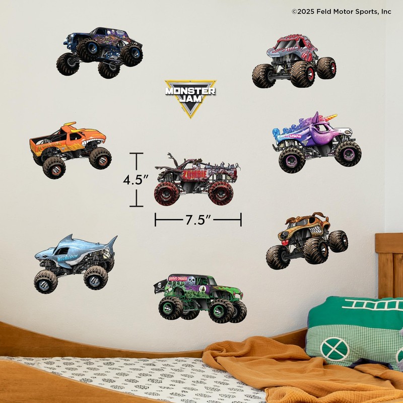 Monster Jam Trucks Wall Decals Pack - Grave Digger Son-Uva Digger El Toro Loc... gallery