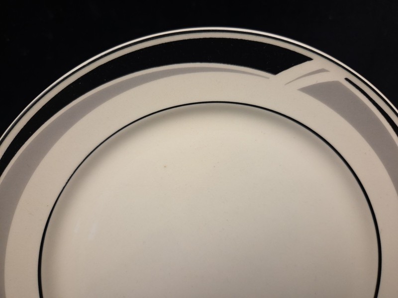 Nikko Tablemates Black Triad Post Modern 8.25" Salad Dessert Plates Set of 7 gallery