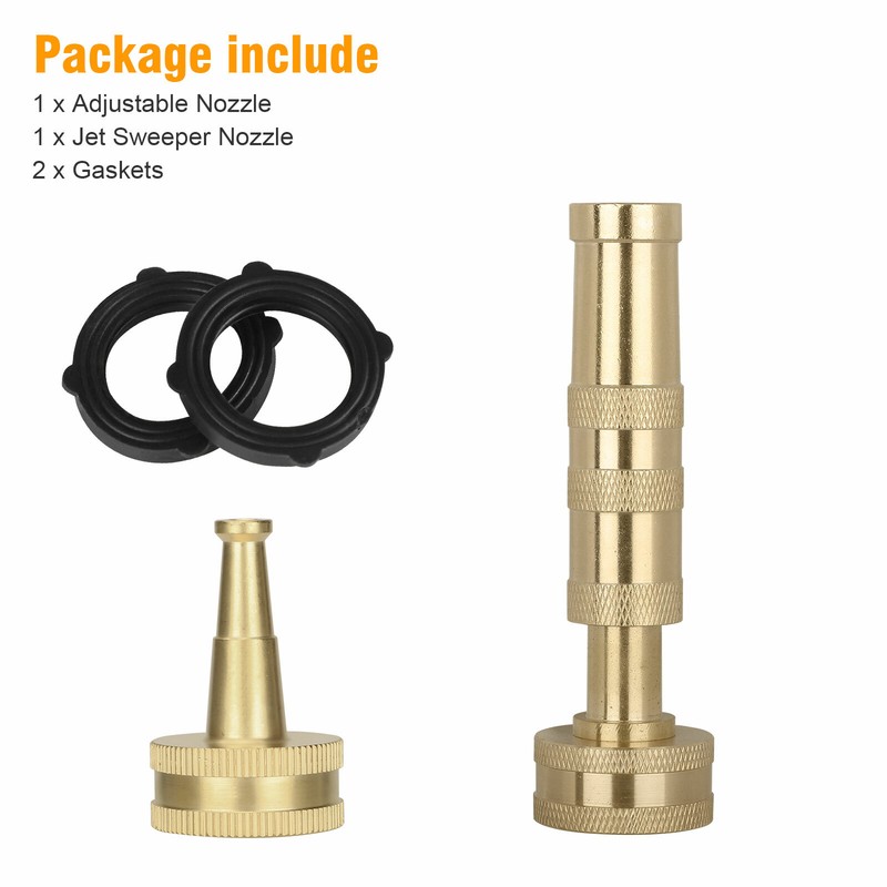 High Pressure Solid Brass Garden Nozzle Heavy Duty Adjustable Twist Water Hose gallery
