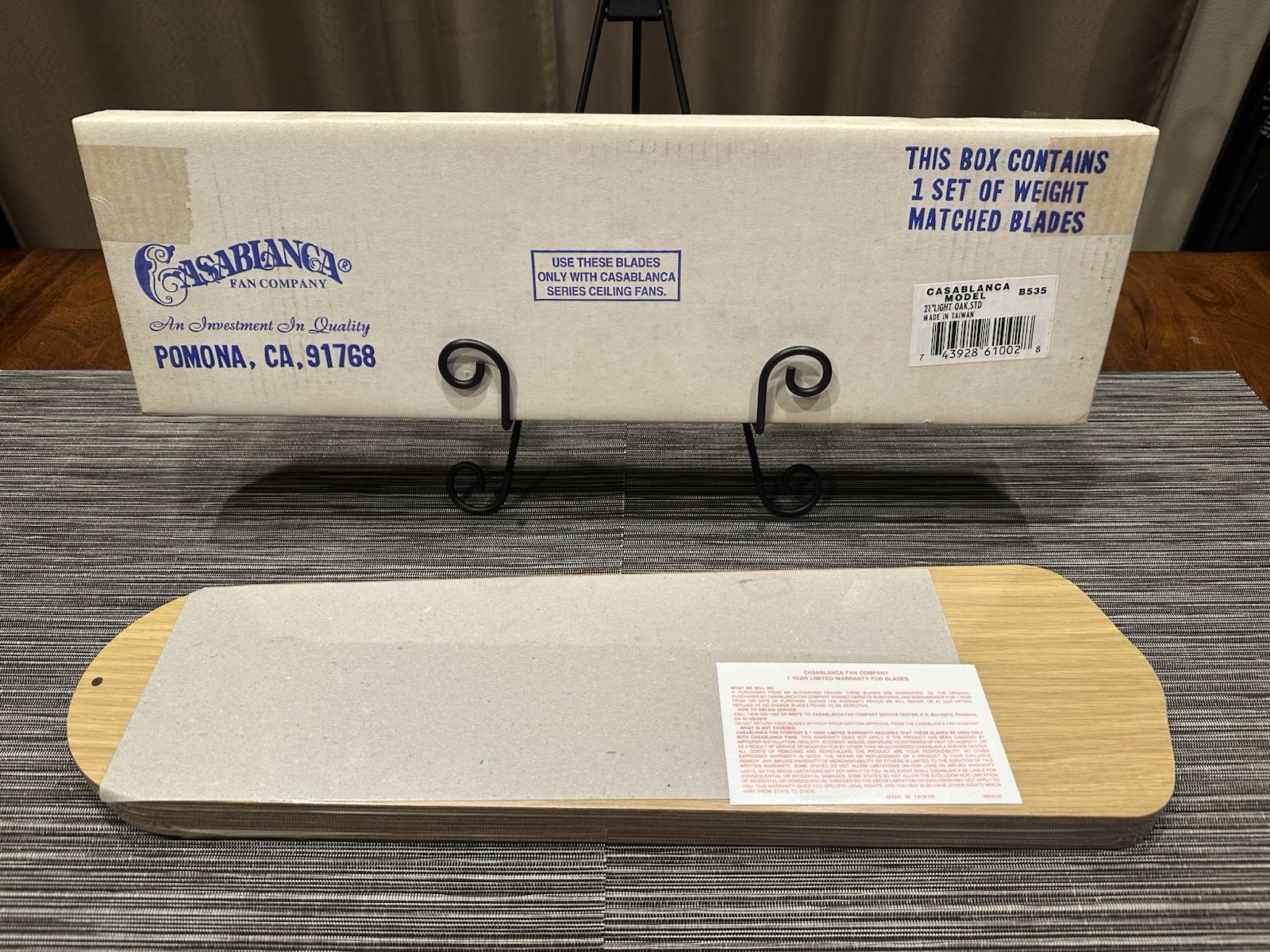 Casablanca 21" B535 Standard Light Oak Replacement Fan Blades 5 Pack gallery