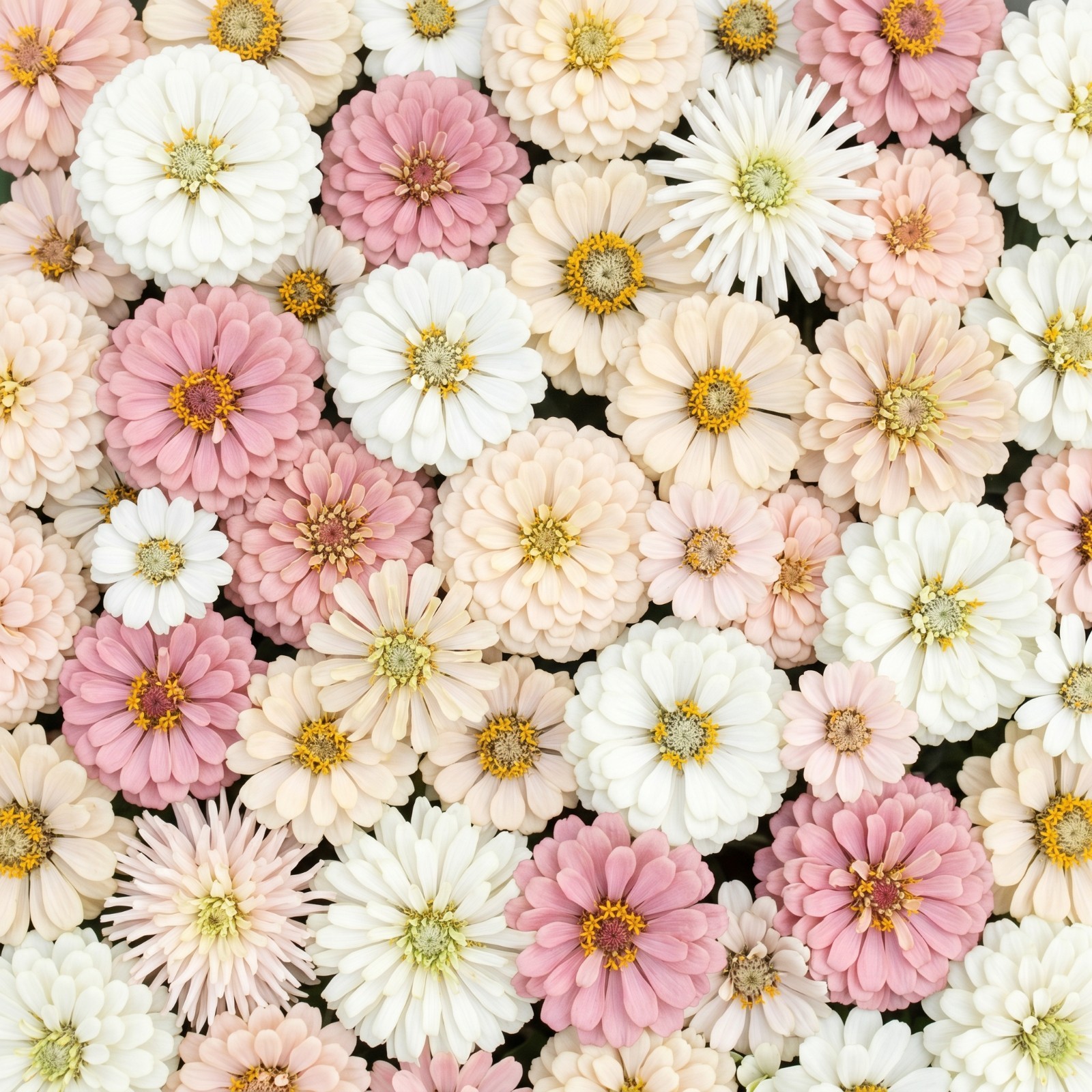Zinnia SOFT BLUSH WEDDING MIX Romantic Ivory Pink Cut Flower Garden ~150 Seeds! gallery