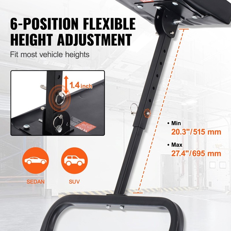 Under Dash Creeper, 40 in, 330 lbs Load Capacity Rolling Mechanic Garage Creeper gallery