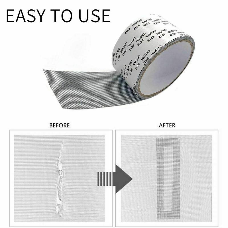 Screen Patch Repair Kit Window Repair Tape Fiberglass Covering Mesh Tool 5*200cm gallery