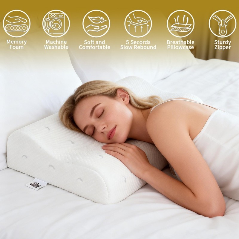 Memory Foam Pillow OR Additional Pillowcase. Ergonomic Neck Support gallery