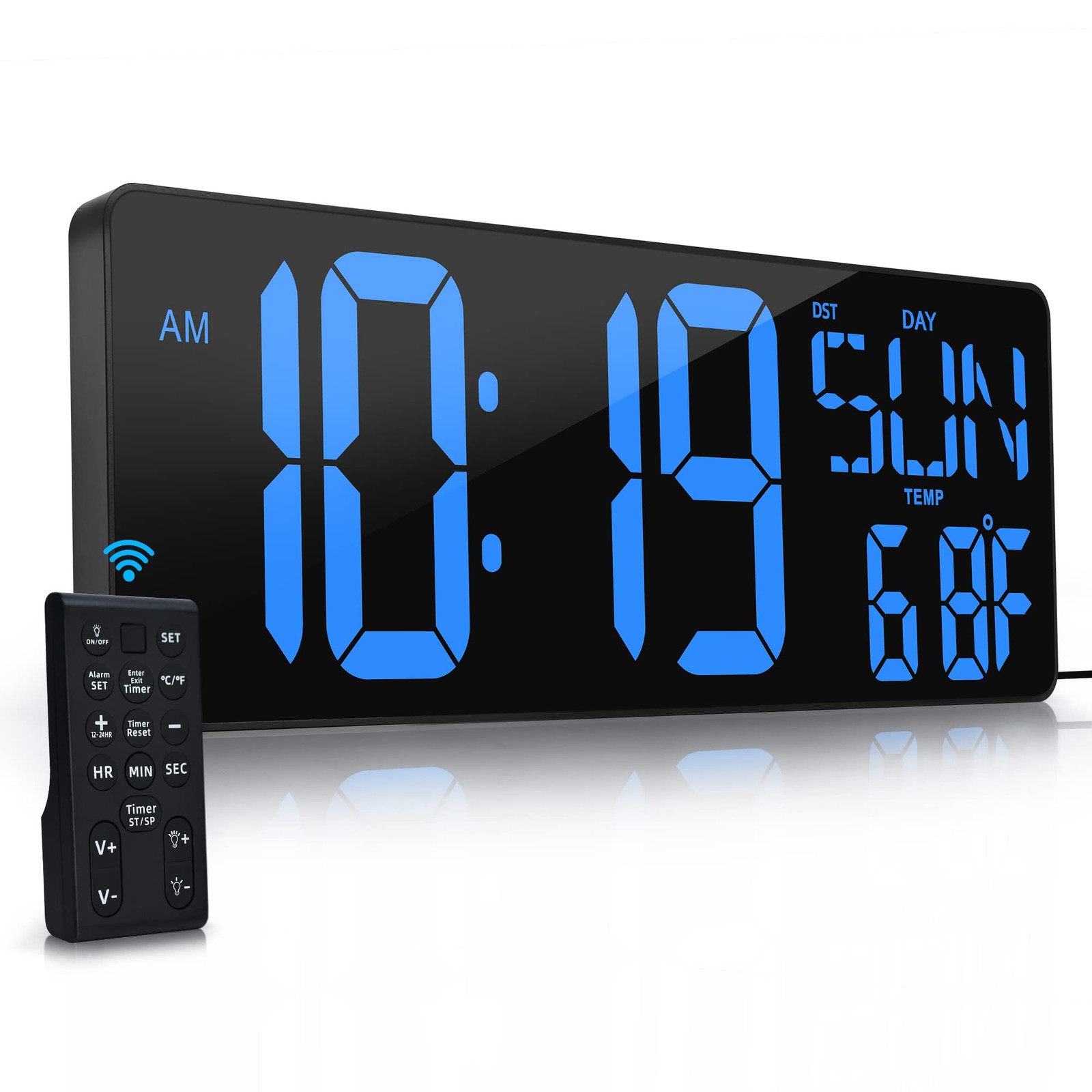 Large Digital Wall Clock with Remote Control 17.2" LED Large Display Timer wi... gallery