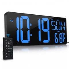 Large Digital Wall Clock with Remote Control 17.2″ LED Large Display Timer wi…