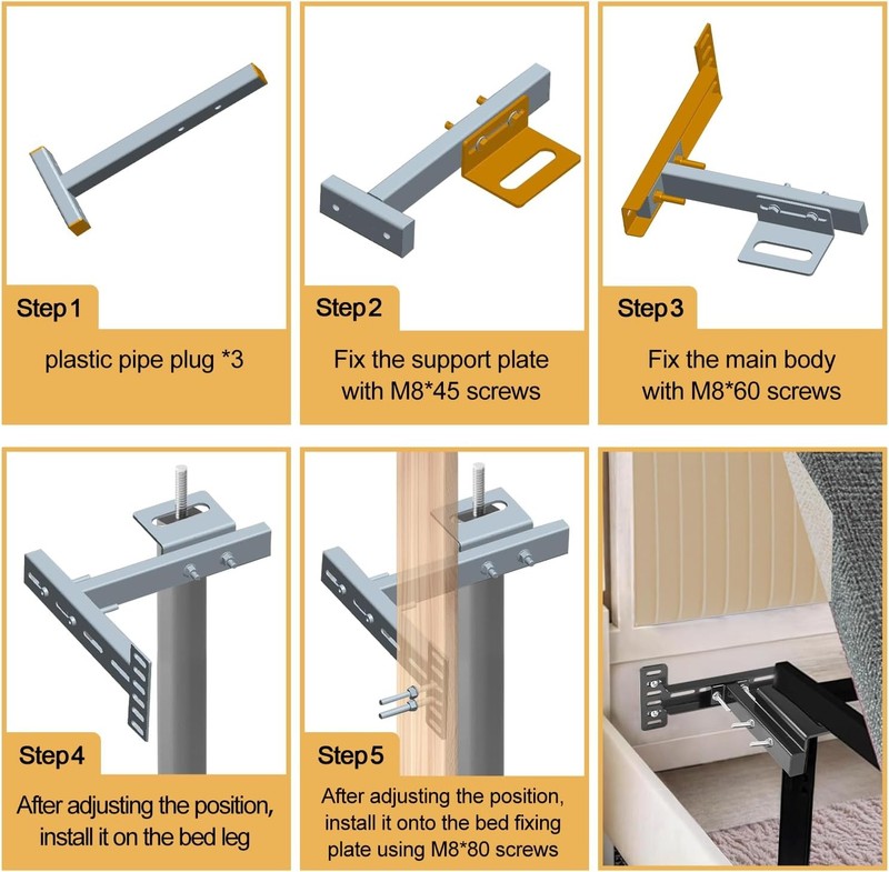 Headboard Brackets Kit for Adjustable Bed Base, Headboard Wall Mounting Bracket gallery