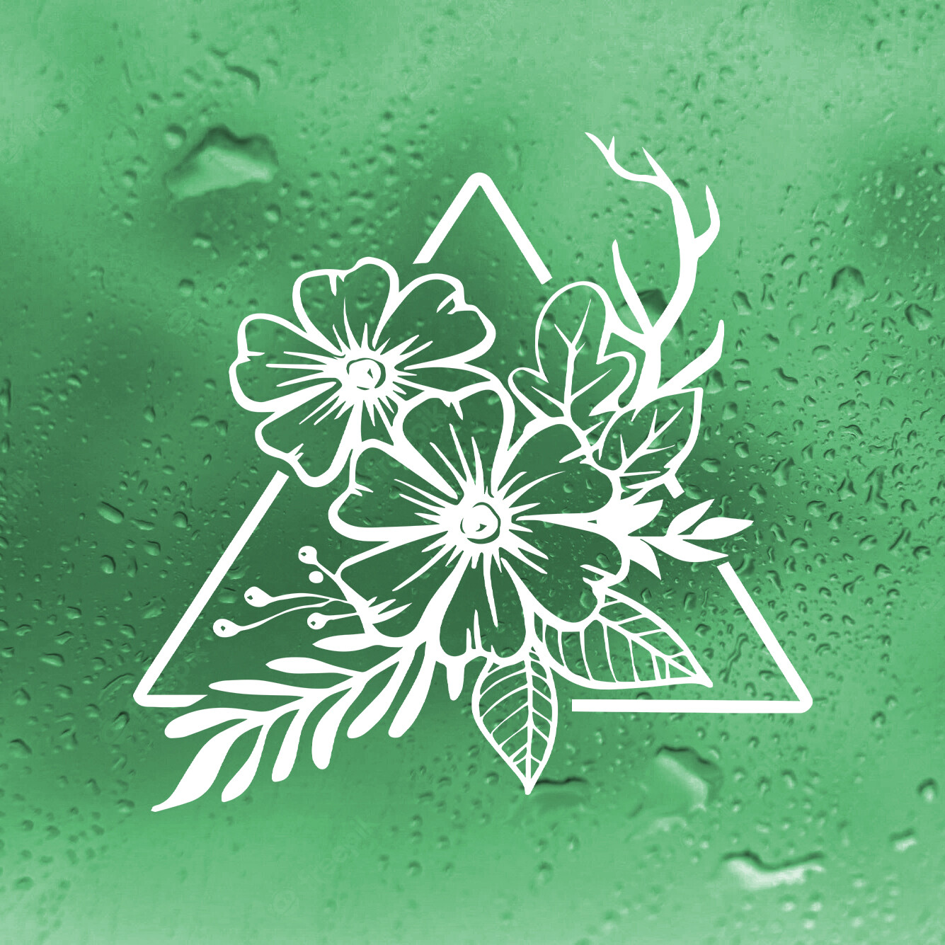 Flower Triangle Custom Vinyl Stickers | Pretty Floral Geometric Design gallery