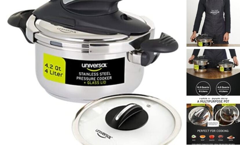 (4.2 Quart / 4 Liter) Small Stainless Steel Easy Use Pressure 4.2 quarts