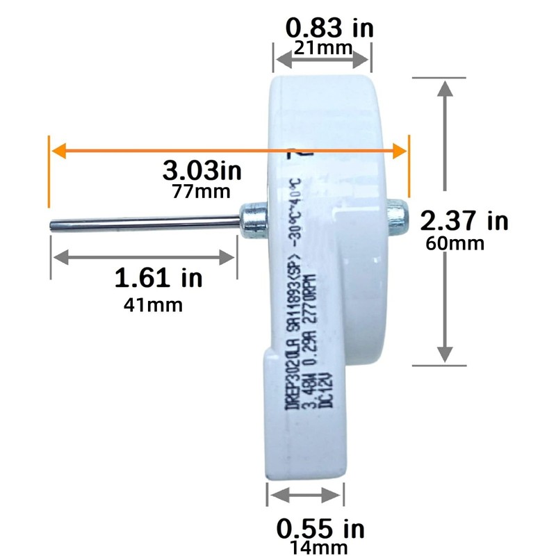 Replacement Evaporator Fan Motor for Samsung Refrigerator Parts DREP3020LA gallery
