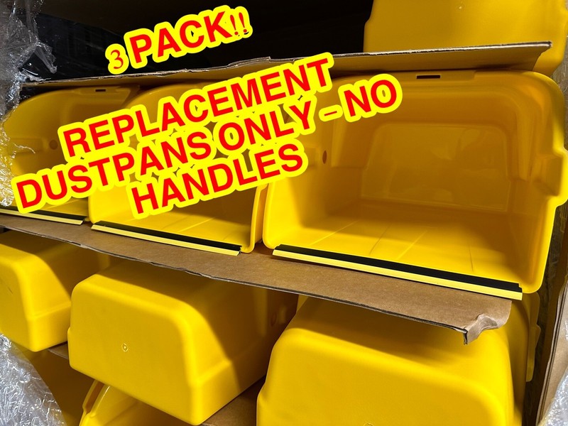 Quickie (3 PACK) Yellow Replacement Jumbo Plastic DUSTPANS ONLY - (NO HANDLES) gallery