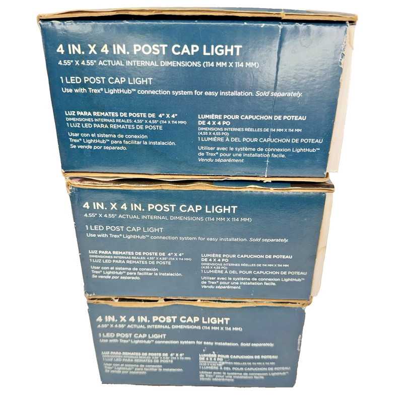 3 x NEW Trex Deck Lighting 4x4 Post Cap Light LED Open Box - Box Damage gallery