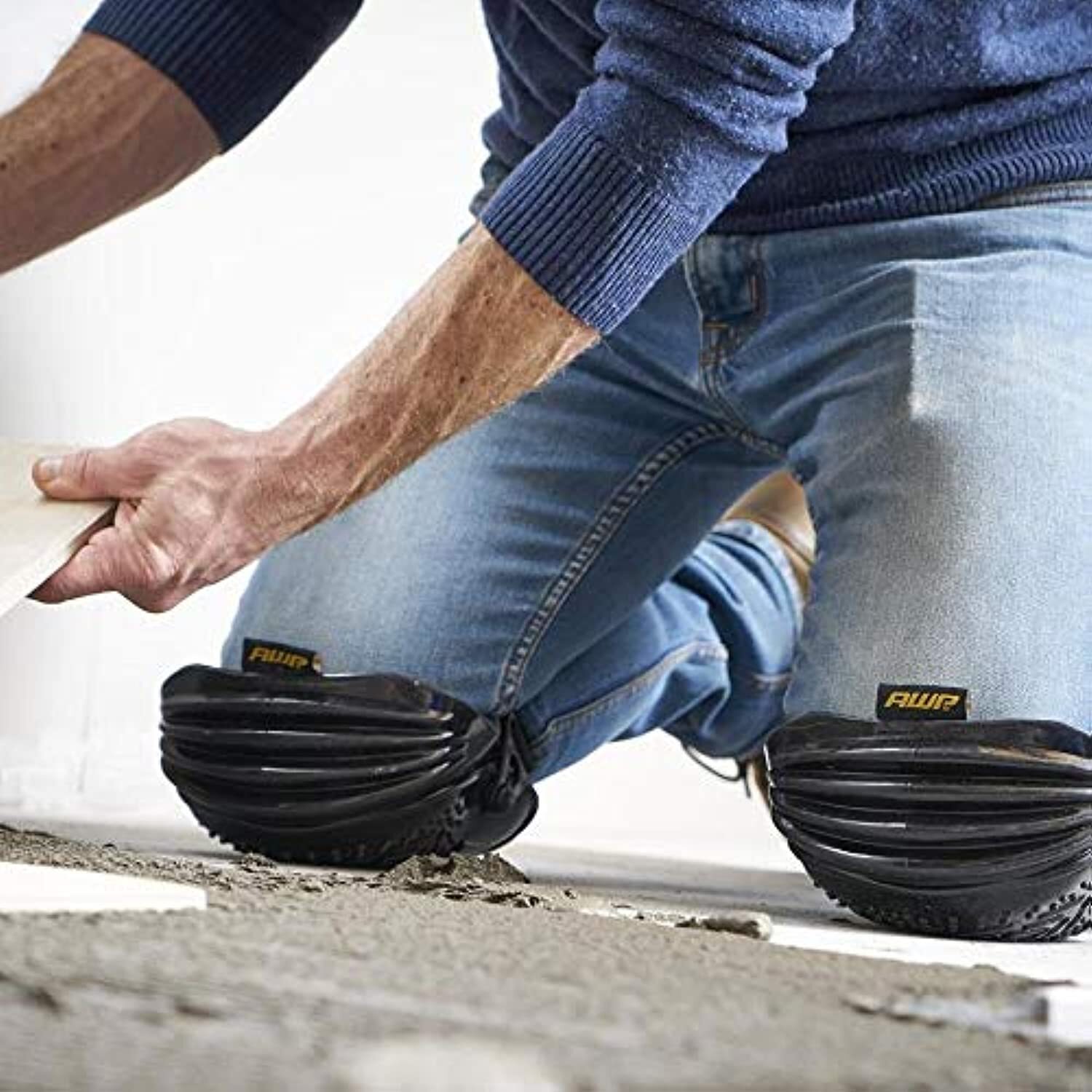AWP 1L-326 Non-Marring Rubber-Cap Knee Pads, Black gallery