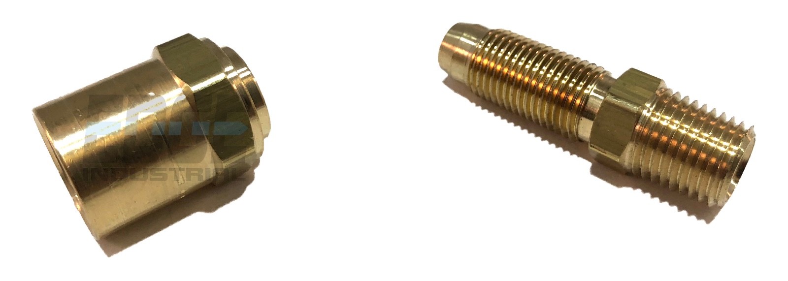 BRASS REUSABLE FITTING ADAPTER 1/4" NPTF MALE X 3/8" HOSE ID X 5/8" HOSE OD gallery