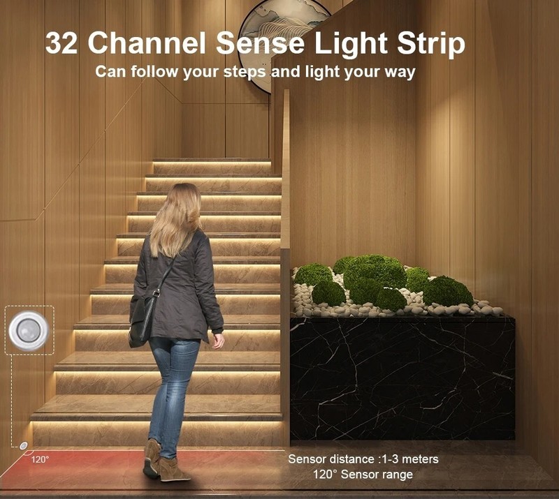 V2 Stair LED Motion Sensor Controller 32 Channel Stairway PIR Night Light Dimmer gallery