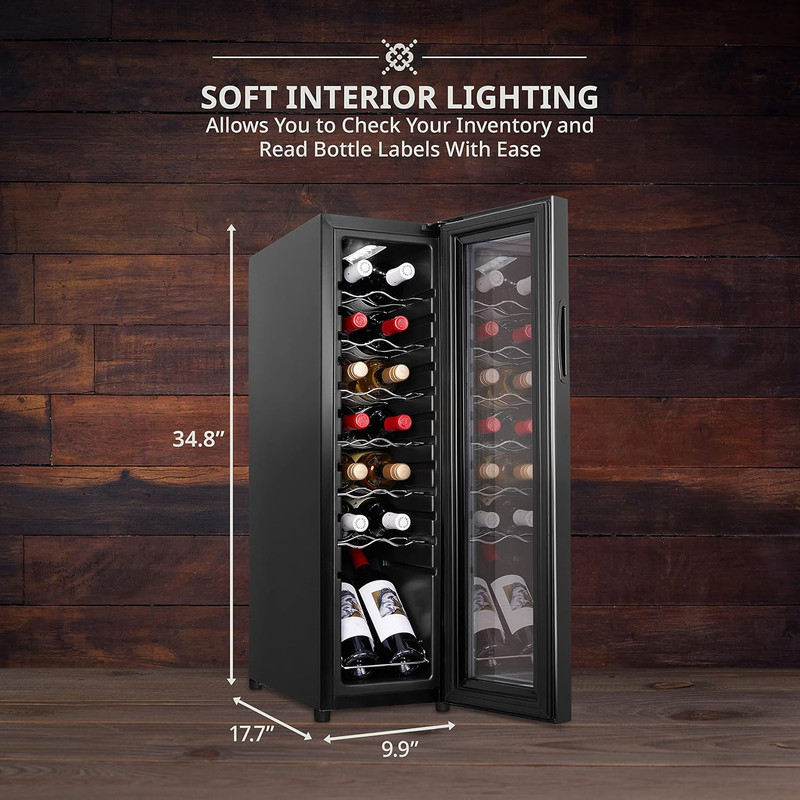 14 Bottle Compressor Wine Cooler Refrigerator W/Lock | Large Freestanding Wine C gallery