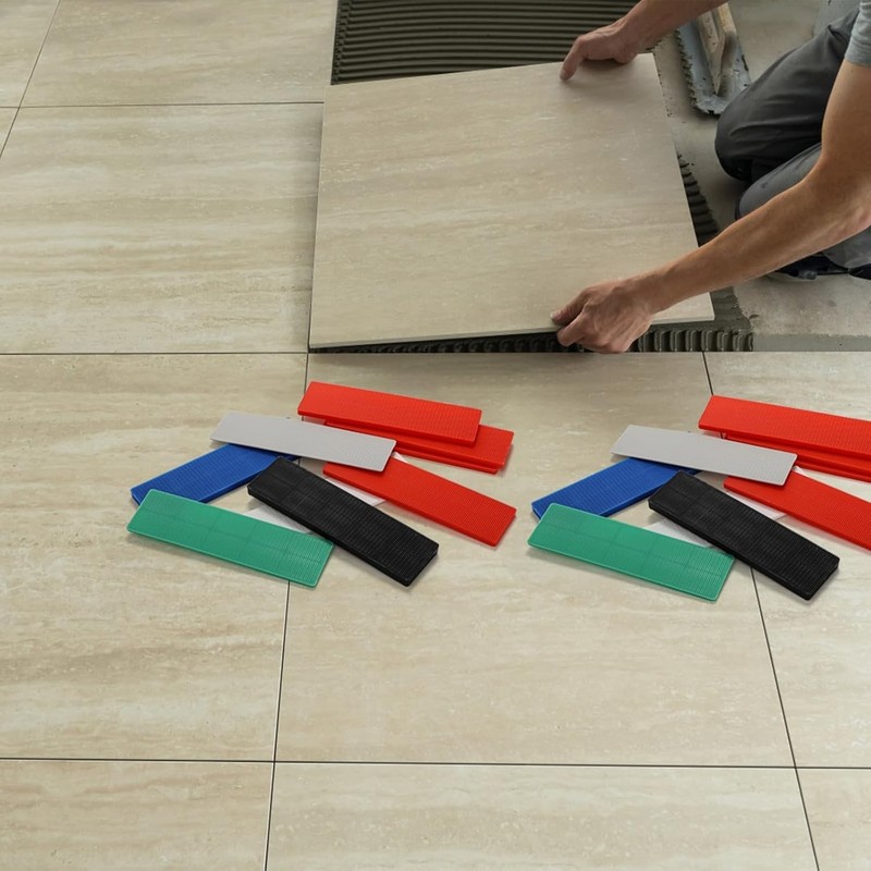 300 Pcs Plastic Flat Shims for Leveling, 6 Size Structural Tile Composite Shims gallery